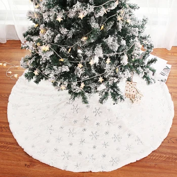 

90/120cm Christmas Tree Skirt Christmas Tree Foot Carpet Tree Skirt Mat Under The Tree Christmas Decorations For Home Snowflake