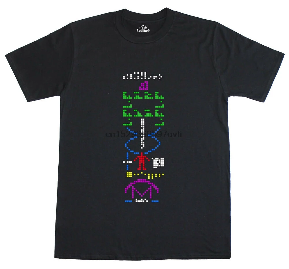 Arecibo Message Interstellar Space Geek Мужская классическая черная футболка|Футболки| |