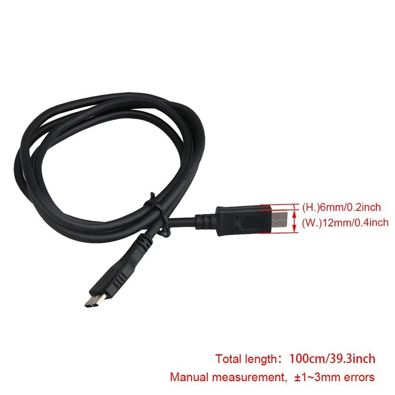 Кабель type-C USB 3,1-Micro-USB(USB C-Micro-USB 3/Micro-USB 3,0-USB-C) черного цвета 3,3 футов