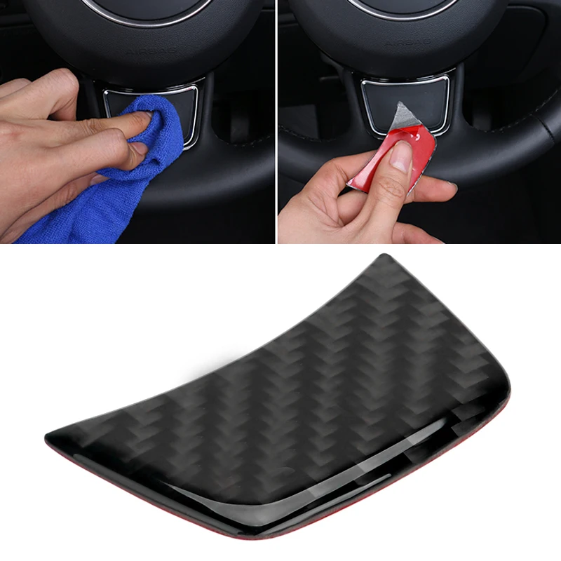 

Carbon Fiber Car Steering Wheel Sticker Decals For Audi Sline A3 A6 A6L A4L Q5 Q3 Emblem Badge Sticker Interior Car Accessories