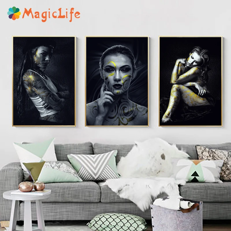 

Black And White Poster Vintage Wall Art Abstract Canvas Painting Sexy Woman Posters And Prints For Living Room Decor Unfarmed
