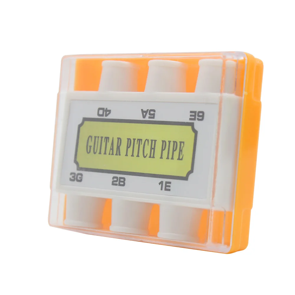 

Plastic 6 Tones Pitch Pipe Case Tuner For Guitar Practice Accessory White