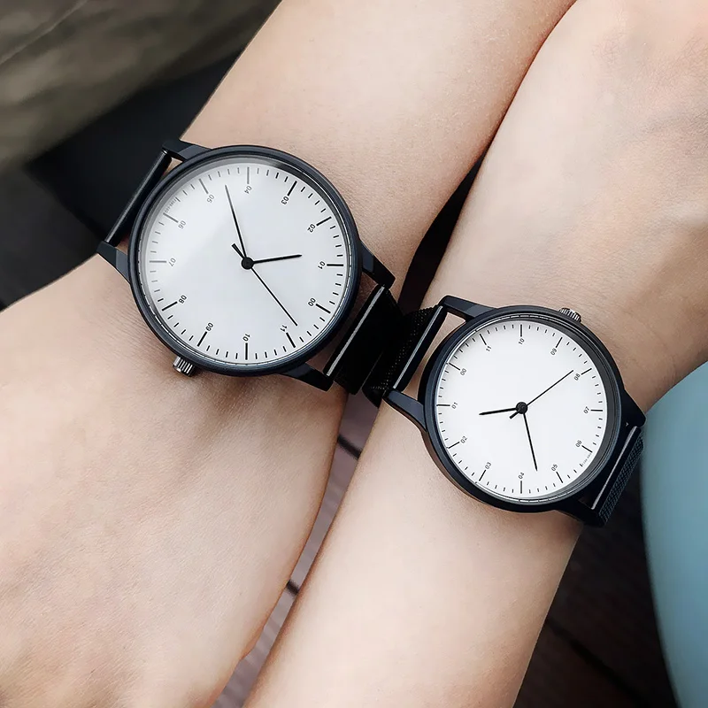 creative gift  Enmex cool couple watch wristwatch Brief vogue simple anti-clockwise stylish casual quartz  fashion lover's watch