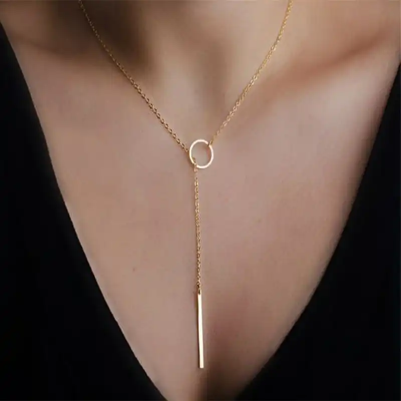 2020 Simple Gland Femmes Chaine Collier Argente Or Rond Tour De Cou Pendentif Collier Bijoux Argente Colliers Femmes Accessoires Aliexpress