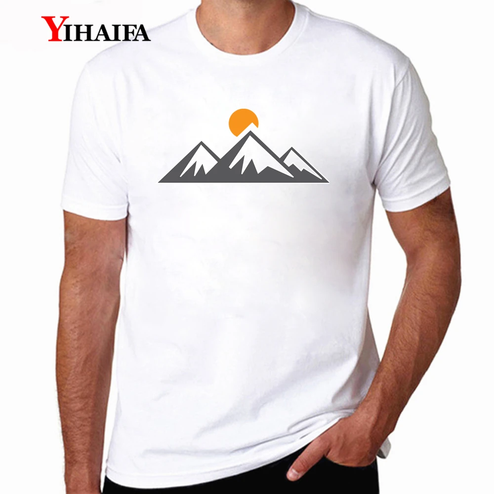 

Casual Fashion Mens T-Shirt Geometric Mountain Gaphics Tee Shirts Pullover Casual Streetwear Short Sleeve Tops