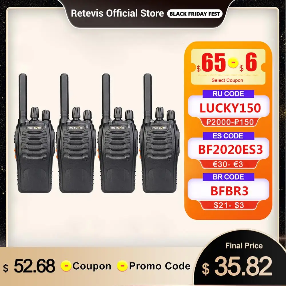 PMR Radio Walkie Talkie 4pcs RETEVIS H777 Plus