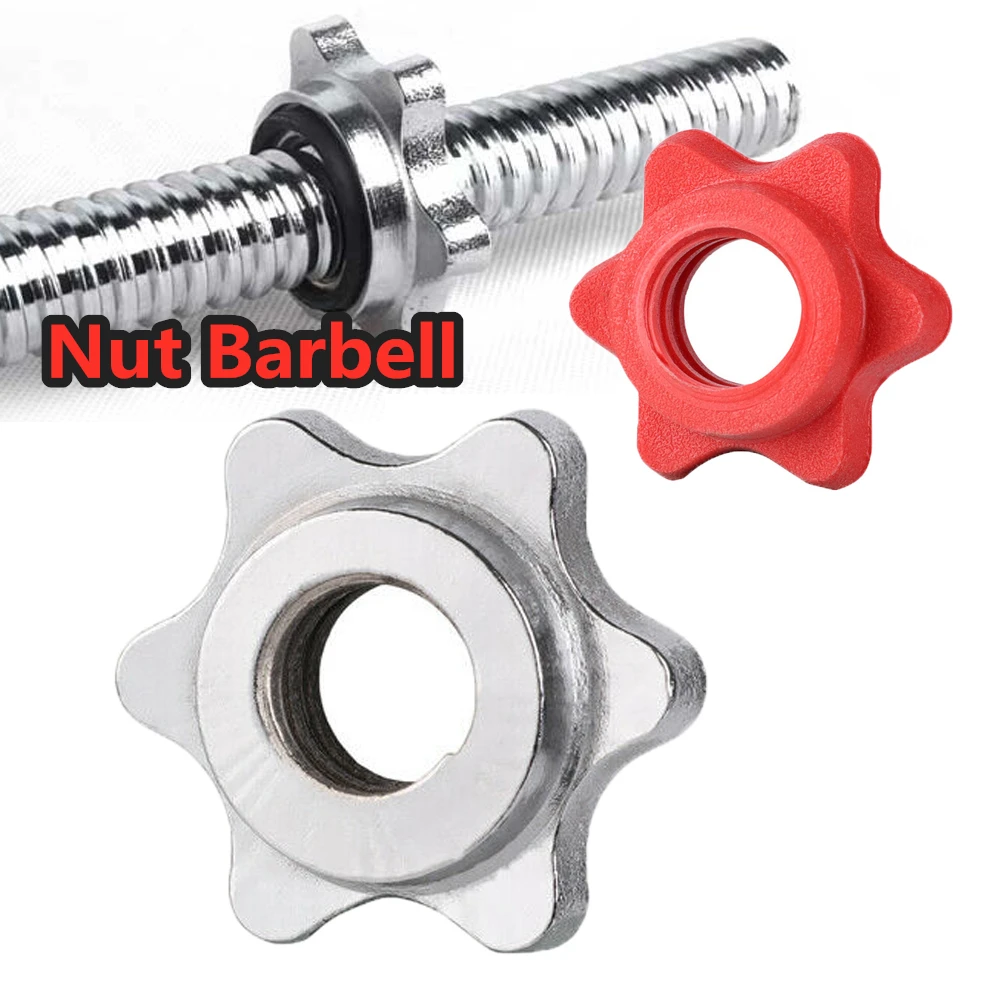 Barbell Collars Anti-slip Weight Lifting Accessories Fixed Dumbbell Nut Hexagon Nut Barbell Bar Collar Screw