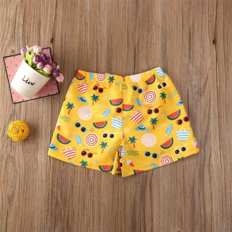 Летние детские пляжные шорты для маленьких мальчиков трусики-плавки Плавки для мальчиков с принтом лист ананаса от 0 до 4 лет