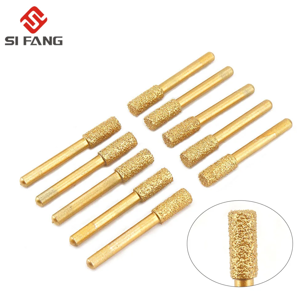 6/8/10mm 6mm Schaft Diamant Schneiden Schleifen Kopf Montiert Punkte Bit Jade Stein Carving Polieren dremel Präzisions Werkzeuge 1 stücke – Detail 7