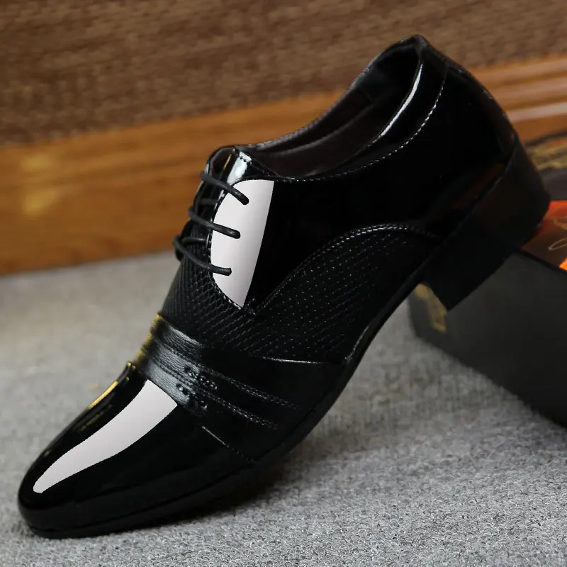 

2019 New Summer Casual Dress Men Shoes Solid Casual Plus Size Hot Sale New Brand Fashion Business Men's Shoes Leather Sole Shoes