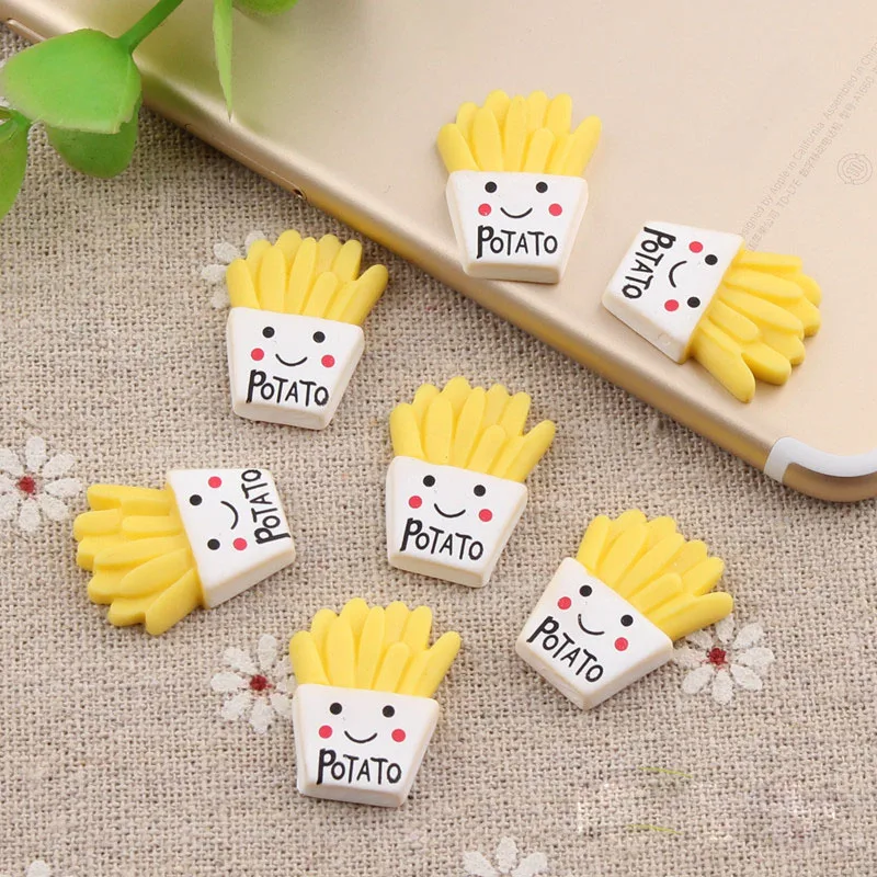 

10Pcs/lot French Fries Polymer Slime Charms Modeling Clay DIY Kit Accesorios Box Toy for Children Slime Supplies Lizun for Kid E