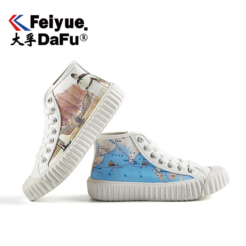 Feiyue/обувь на плоской подошве в китайском стиле; коллекция 8356 года; повседневная обувь из сверхтонкого волокна; женская обувь с высоким берцем; трендовая Вулканизированная обувь; удобная обувь на плоской подошве; 2 цвета