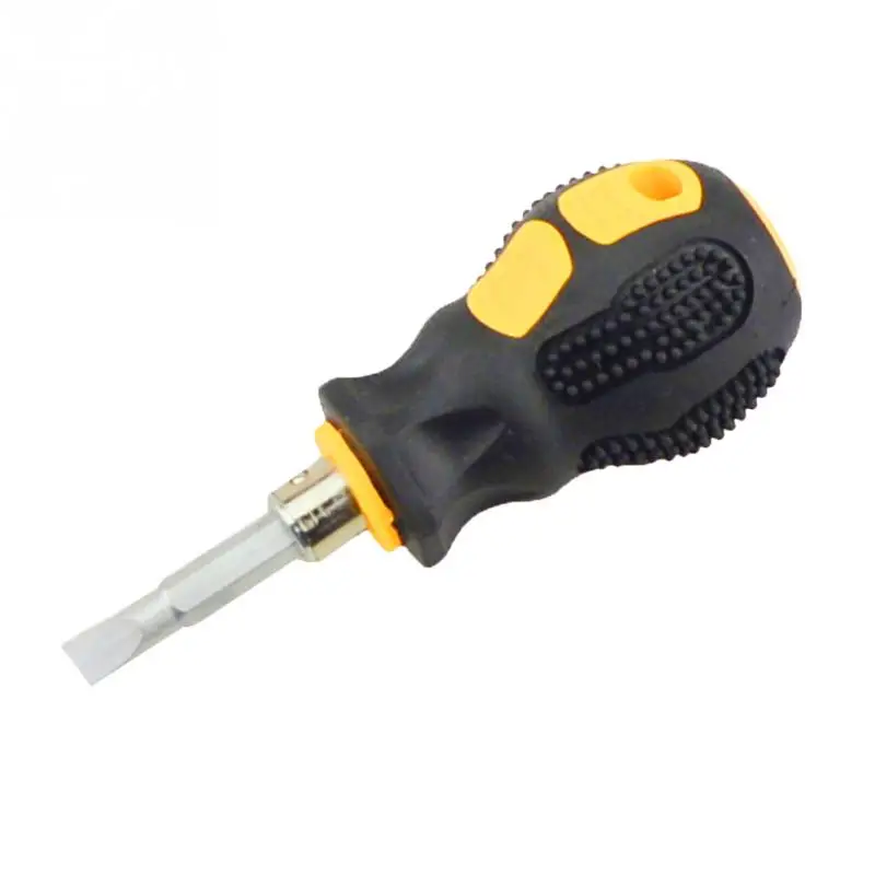 Shank Screwdriver Slotted Phillips Repair Short Hand Tools Double-Use Removable Handle Mini