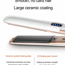 ЖК-дисплей отрицательные ионные плоские утюжки для быстрого выпрямления волос щипцы для завивки утюжки Профессиональные керамические анионовый выпрямитель волос