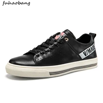 

Genuine Leather Men Casual Shoes breathable Spring autumn New Arrival Breathable Soft lace up Men's Handmade Flats Men Shoes