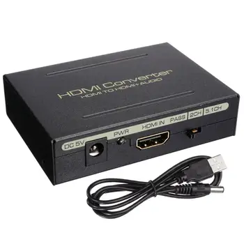 

HDMI Audio Extractor converter 5.1CH Audio Splitter 1080P analog stereo HDMI to HDMI optical SPDIF RCA L / R adapter converter