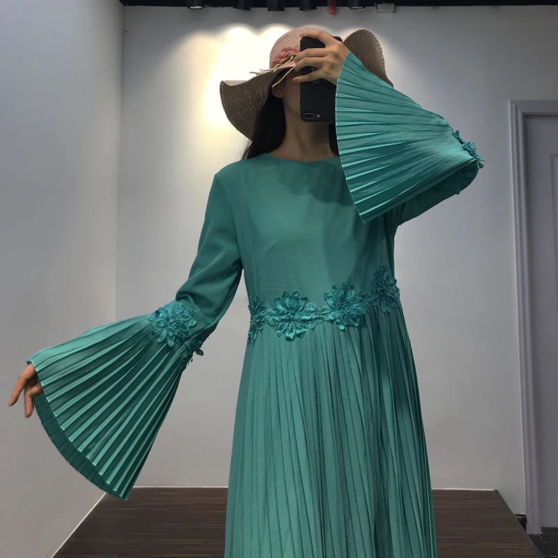 Vestidos Плиссированное мусульманское платье абайя кафтан пакистанские арабские платья ХИДЖАБ КАФТАН Marocain ислам платья халат Musulmane Longue