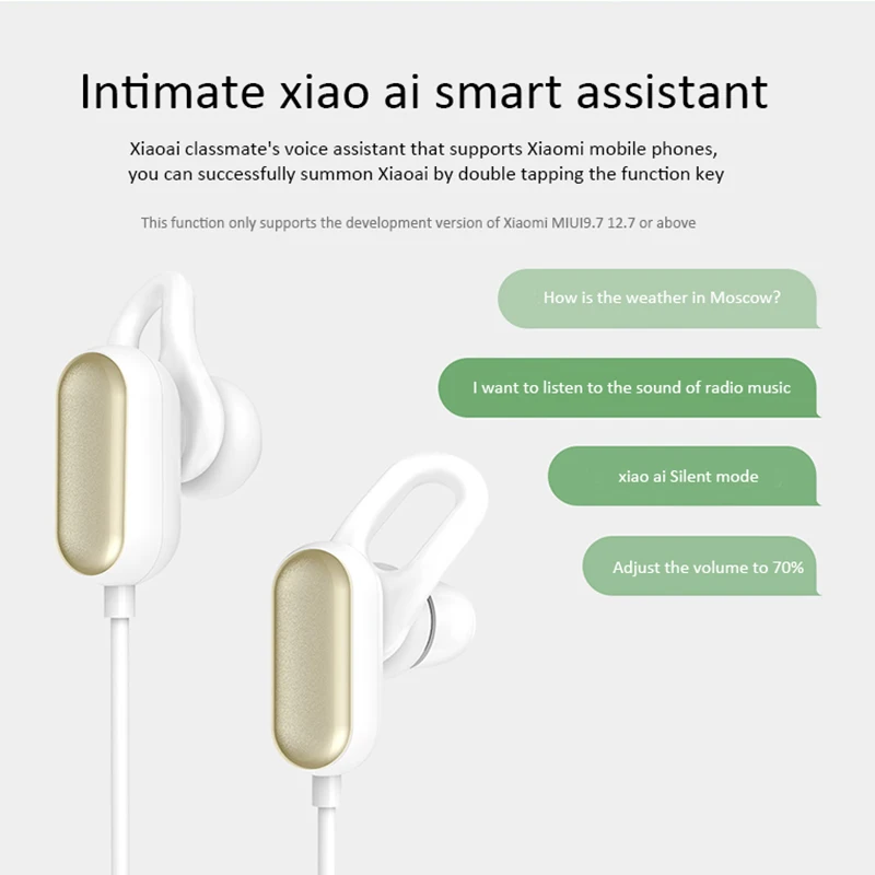 Оригинальные спортивные bluetooth-наушники Xiaomi Youth Edition, беспроводные bluetooth-наушники с креплением на шею, поддержка Xiao Ai Assistant