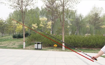 

River and Lake Red 2.1m 2.4m 2.7m 3.0m 3.6m Super Hard Carbon Fiber Fishing Rod Portable Lure Top Quality Pole Telescopic Rod