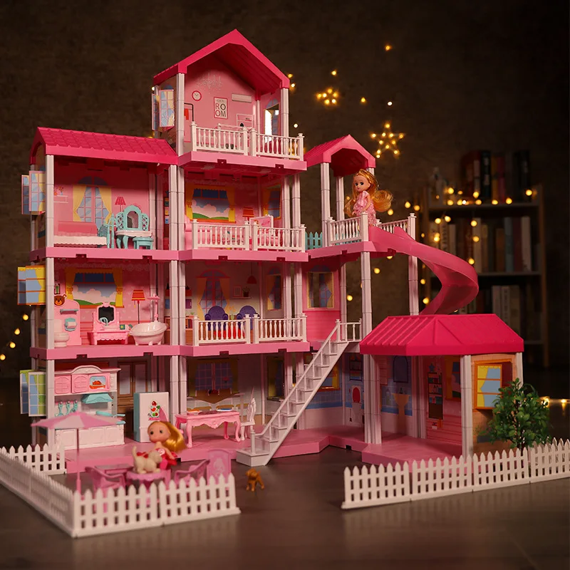 149 Piece Set Doll House for Girls,Dreamhouse, Princess Castle Set with  Fully Furnished Fashion Dollhouse,Simulation Play House with  Accessories,Gift Toy for Kids Ages 3 +