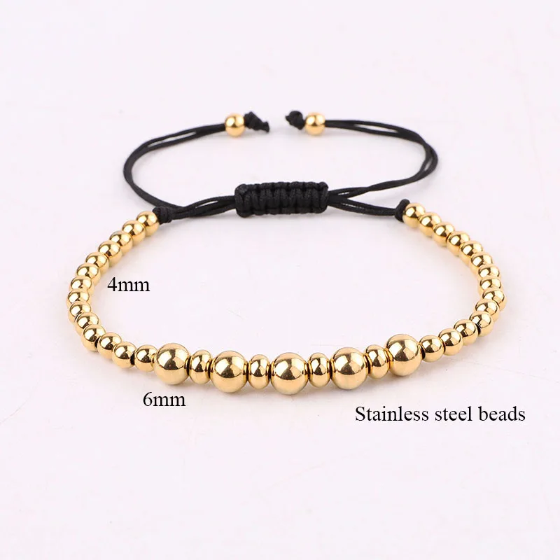 High Quality New Fashion Jewelry Stainless Steel Beads Friendship Macrame Bracelet Women Men - Image 2