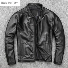 Роскошные тонкие мужские короткие пальто из овечьей кожи высокого качества с подставкой из натуральной кожи размера плюс Осенняя повседневная одежда