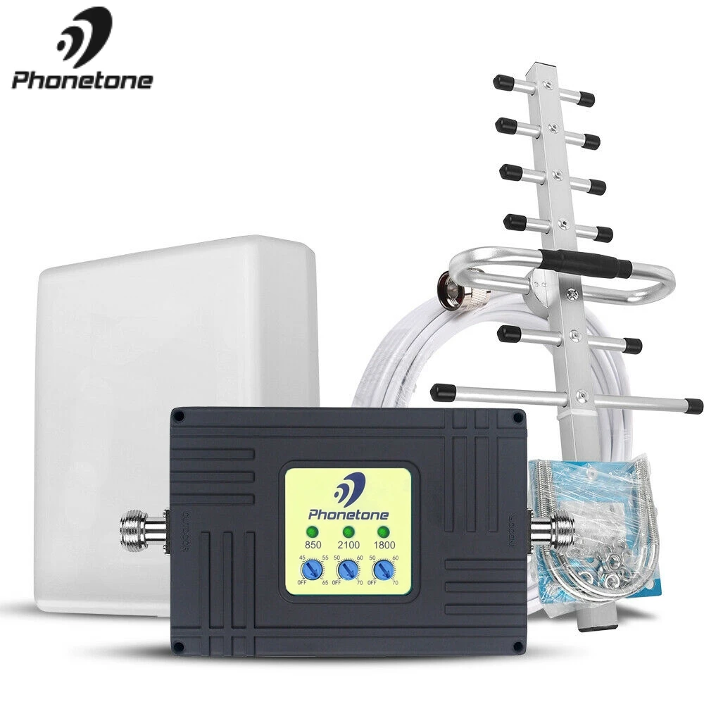 2g 3g 4g Gsm Repeater Triband Cell Phone Signal Booster Cdma 850 Dcs 1800 Wcdma 2100 4g Lte