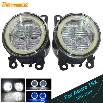 

Buildreamen2 Car Styling LED Light 4000LM Fog Light Angel Eye Daytime Running Light DRL 12V For Acura TSX 2011 2012 2013 2014