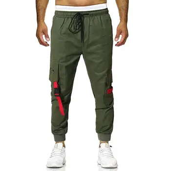 

Cargo Pants for Men Multi-pocket Men's Overalls Cotton 95% Large size Trousers Loose Sweatpants Gray Black Green