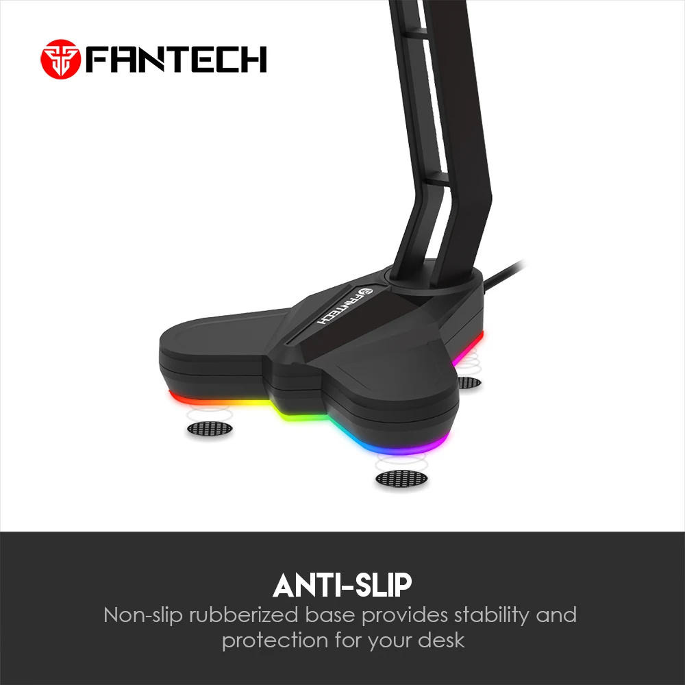 FANTECH AC3001S RGB Подставка для наушников 14x15x26,5 см противоскользящая натуральная резина и в нижней части Df соединение для наушников геймера
