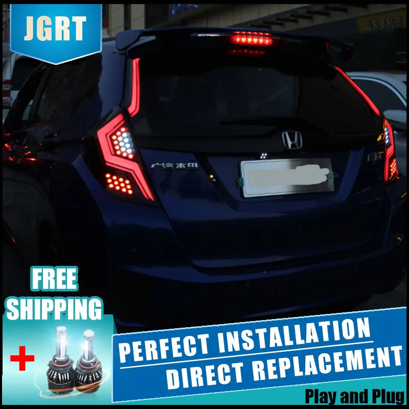 Автомобильный Стайлинг светодиодный задний фонарь для Honda FIT задний светильник в сборе- для Honda FIT задний светильник DRL+ сигнальный светильник поворота с 4 шт