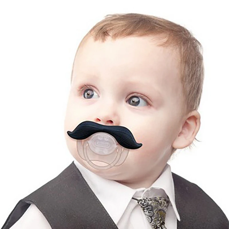 

Newborn Infant Pacifier Nipple Silicone Feeding Soother Baby Novelty Cartoon MoustacheThumb