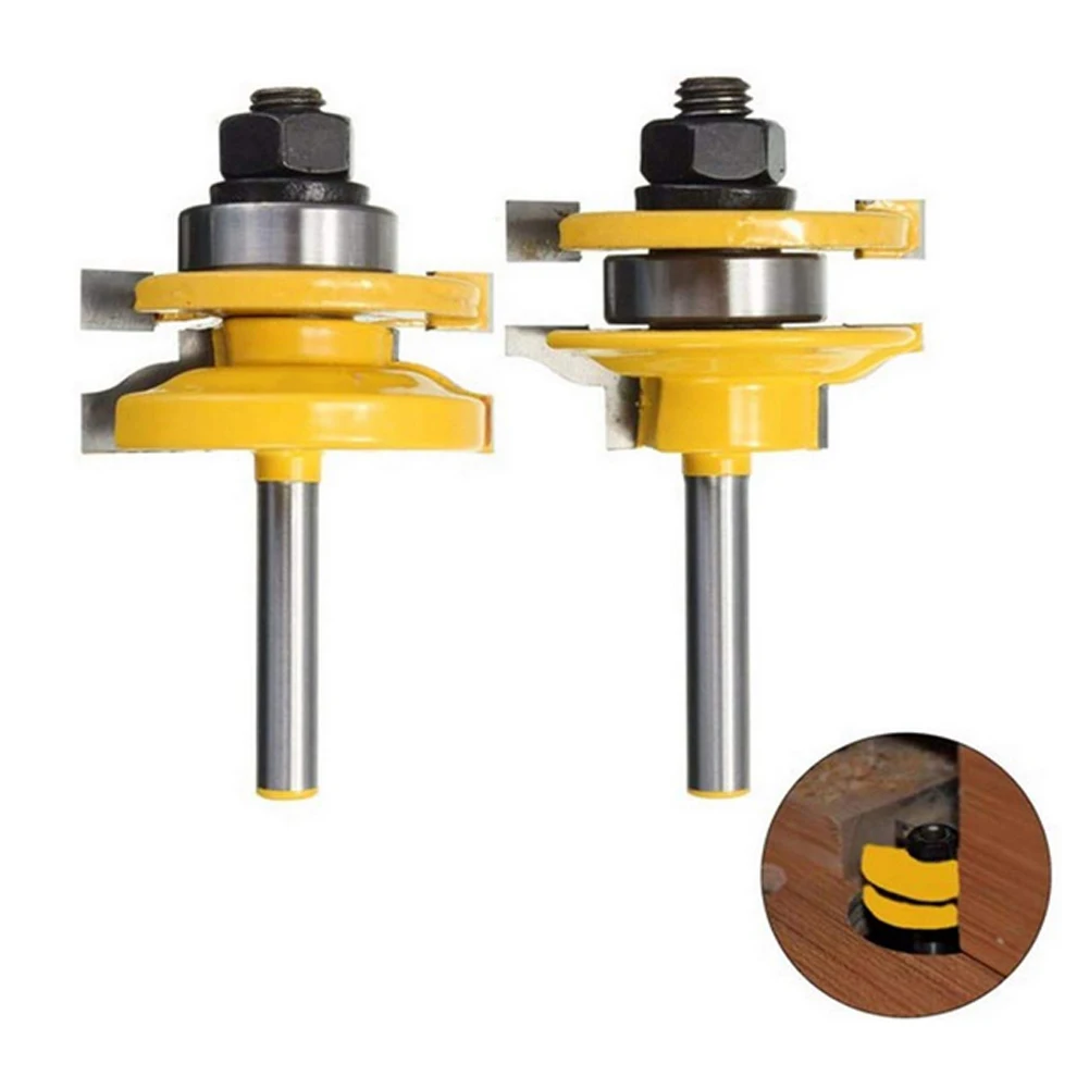 

2Pcs End Milling Router Bits for 1/4 " Shanks Tips for Woodworking