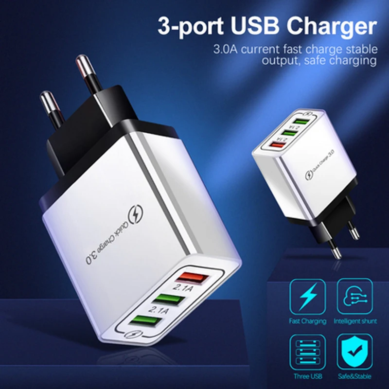USB 3 0 быстрое зарядное устройство для быстрой зарядки iPhone X 8 7 iPad быстрого
