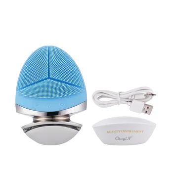 

Silicone EMS Skin Scrubber Face Cleaning Wash Brush Waterproof Blackhead Remover Pore Cleaner Massage Make Up Cleaning Tools