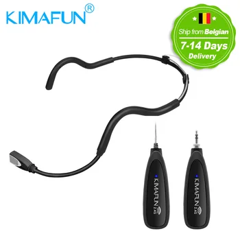 

KIMAFUN 2.4G Wireless Black Headset Waterproof Microphone System with Transmitter and 3.5mm Receiver, Design for Fitness Coach