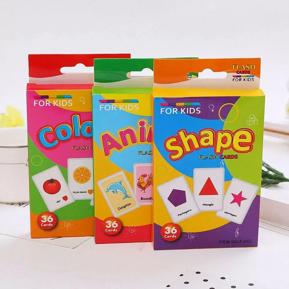 

36Pcs Kids Cognitive Shape Animal Colorful Teaching Card Flash Puzzle Infant Early Education Learning Toy Gifts for Children