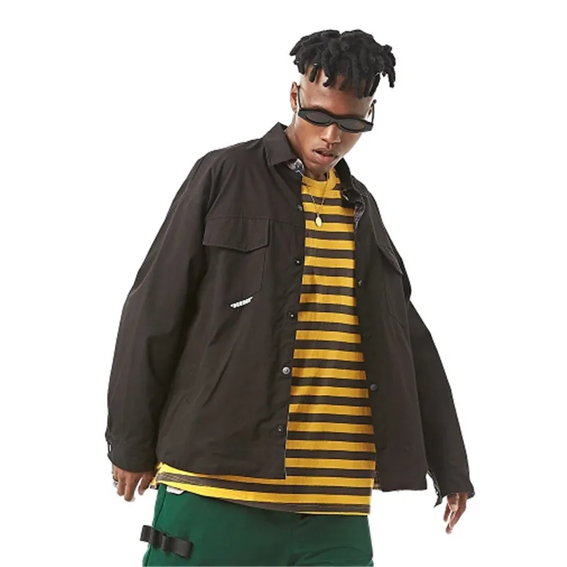 

2019 New Style Japanese-style Origional Both Sides Wear Jacket Men's Autumn Clothing Jacket Fold-down Collar Loose-Fit Casual on