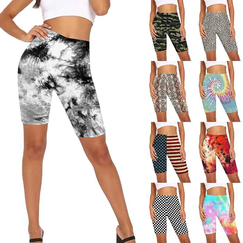 Summer Leopard Serpentine Print Hot Short for Women Fashion High Waist Slim Sport Biker Shorts Activewear Female Streetwear Drop