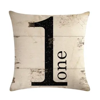 

Arabic Numerals Numbers Decorative Throw Pillow Cover Case Linen Cushion Cover For Sofa Home Decor Capa De Almofadas