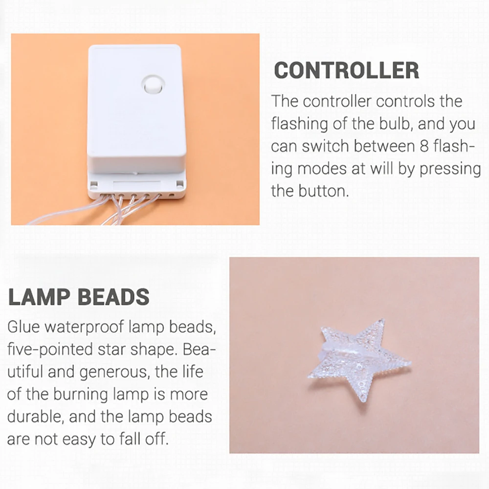 10-20LED Star Light String Twinkle Garlands Battery Powered Christmas Lamp Holiday Party Wedding Decorative Fairy Lights 10