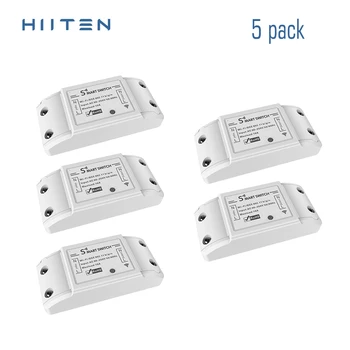 

Wifi Switch 110-220V 5Pack Smart Switch home Smart remote control DIY wifi timer work with Alexa Google home Tuya APP HIITEN