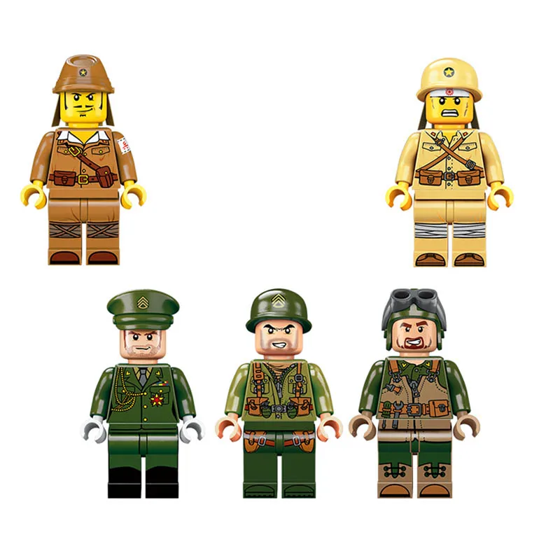  Enlighten 482pcs Building Blocks Military PUBG Figures Battle Sea Force Overload Tank Army Soldier 