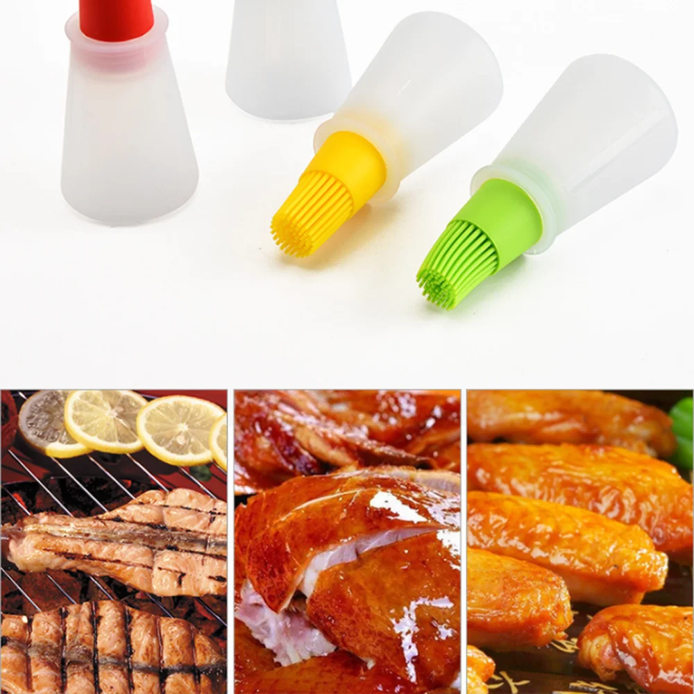 1 Pc Barbecue Brush Silicone Basting Heat Resistance Food Grade BBQ Baking Oil Bottle with Kitchen Cooking Gadgets|Кисточки для