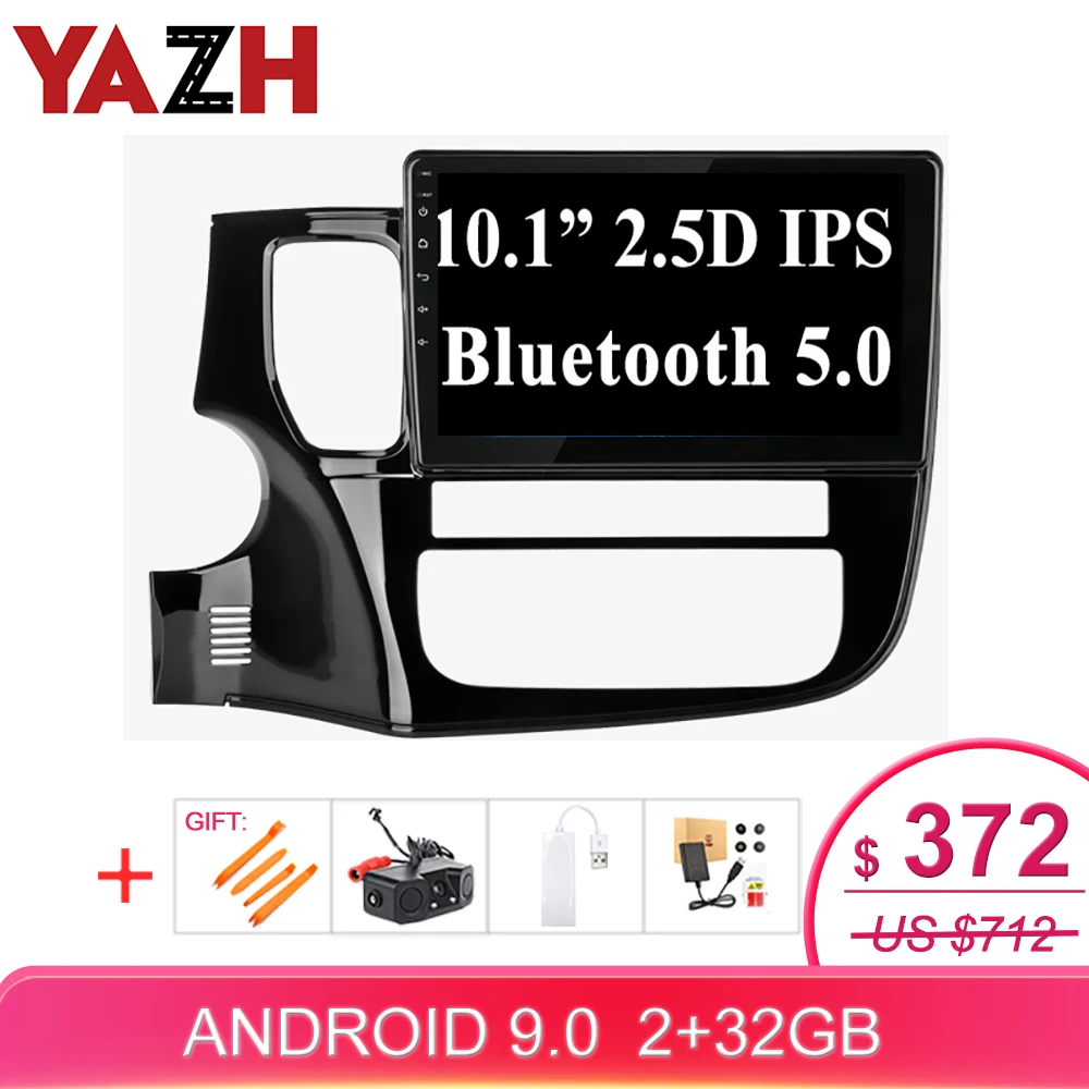 Автомагнитола YAZH для Mitsubishi Outlander 3 2013 2014 2015 2016 2017 2018 с GPS навигацией Android 9 0 32 ГБ 10 1