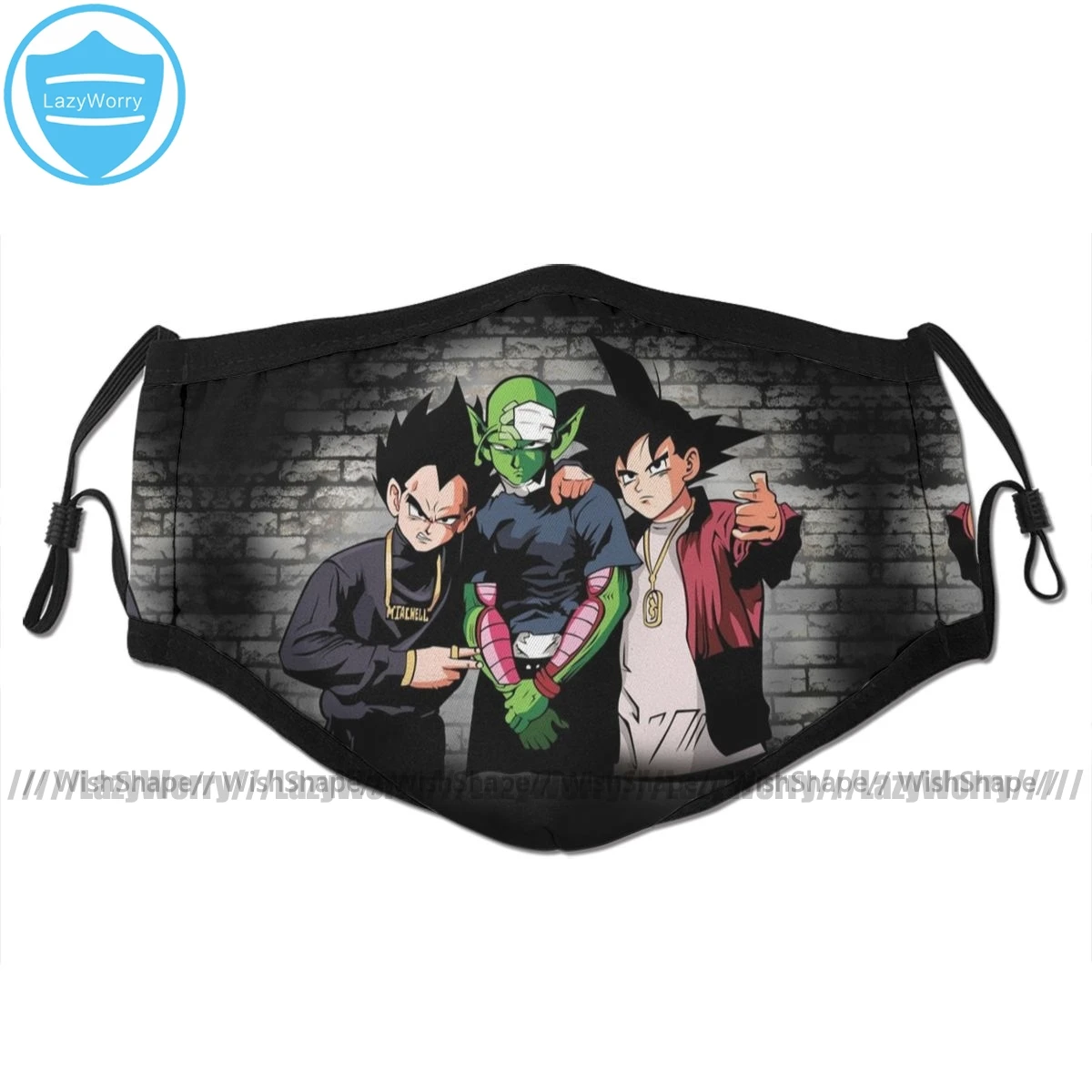 Máscara para Rosto Filtros para Adultos Engraçada com 2 Máscara Facial Vegeta Piccolo Goku