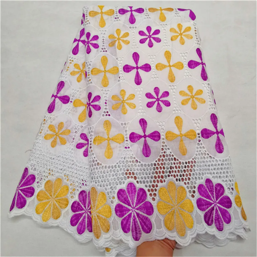 Африканская Хлопковая сухая кружевная ткань высокого качества ткань из Дубая швейцарская вуаль кружева с камнями последняя африканская Кружевная Ткань 5 ярдов