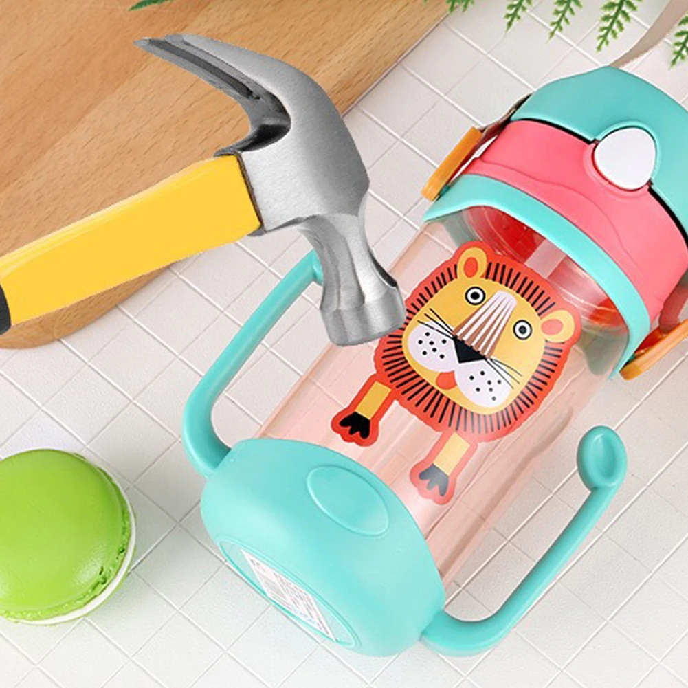 400ml Cartoon Portable Baby Feeding Water Drink Straw Water Bottle Sippy Cup with Lanyard Learning Drinking Tritan Bebe