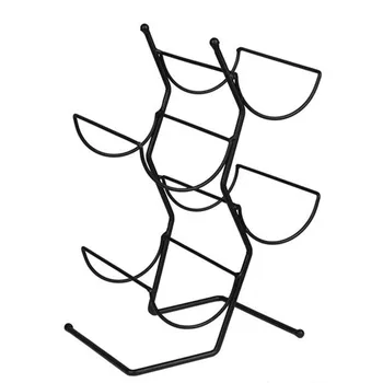 

Black Metal Wine Rack Shelf Organizer Storage Stand Holders Display Cabinet for Tabletop or Countertop 4 Bottle
