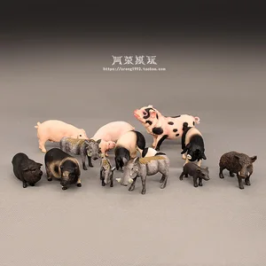 Farm Wild Animal Model Ornaments Mini Piggy Wild Boar Sweet Pig Fairy Garden Miniatures Decor Action Figures Educational Toys